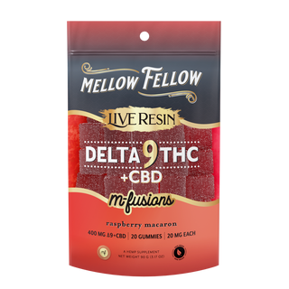 Mellow Fellow M-Fusions Raspberry Macaron 10mg THC and CBD 20ct|